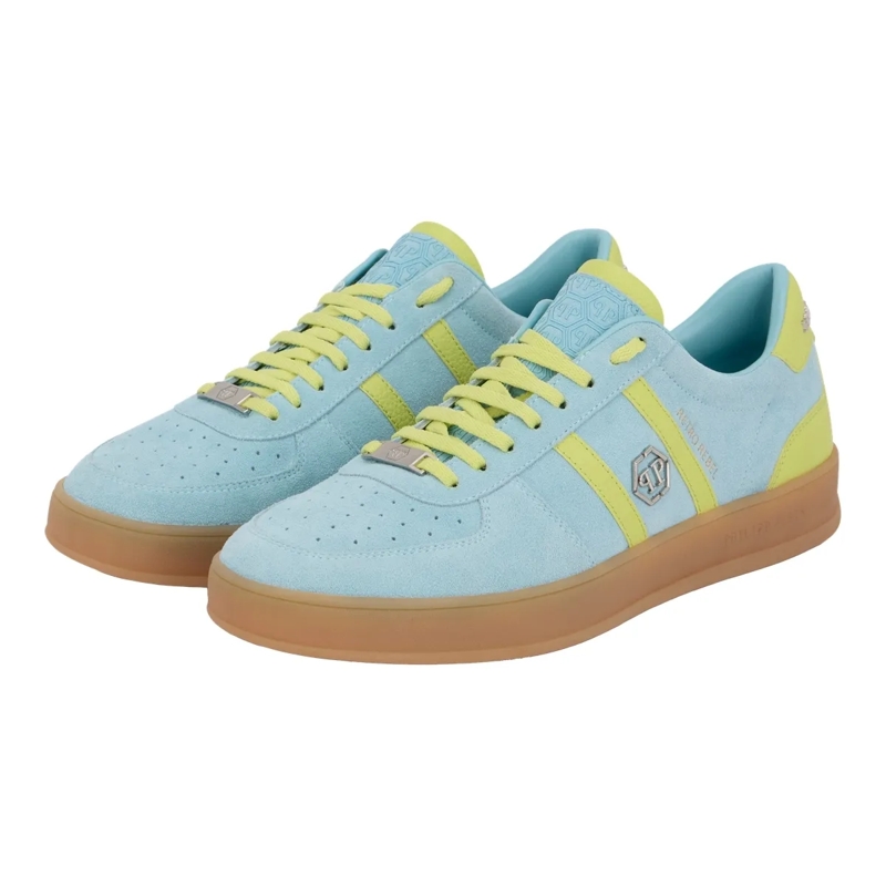 Philipp Plein Low-Top-Sneaker Low-Top Sneakers Retro Rebel hell-blau