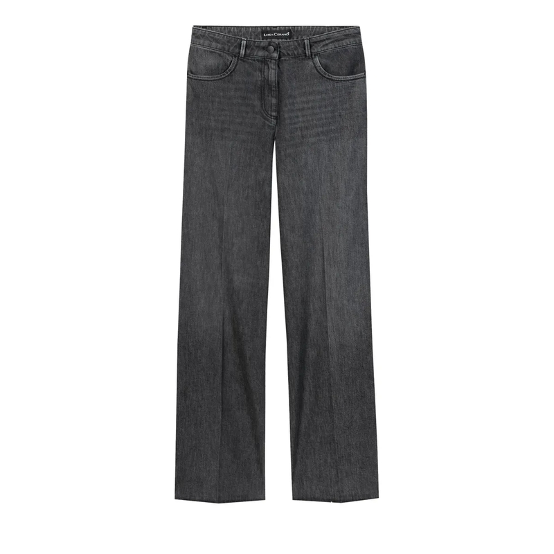 Luisa Cerano Wide-Leg-Jeans Authentic-Bootcut-Denim black