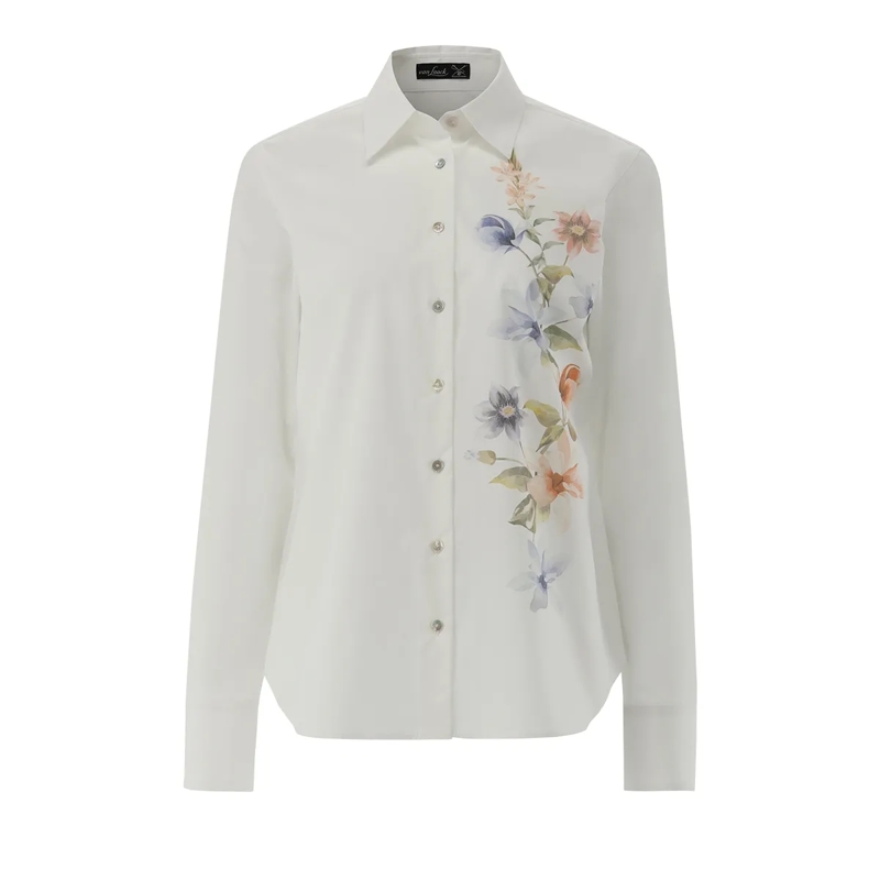 VAN LAACK Bluse Bluse Modern Fit Druck grün