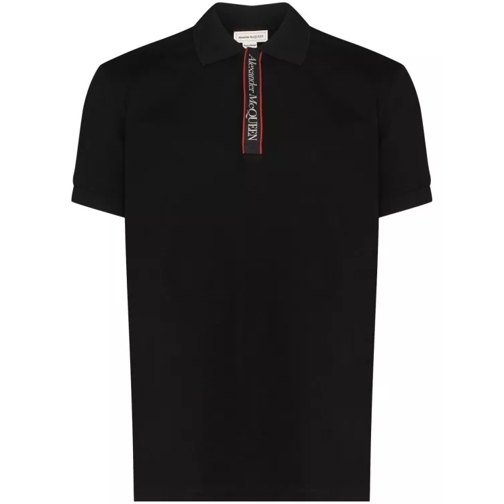 Alexander McQueen Logo Tape Polo Shirt Black Camicie