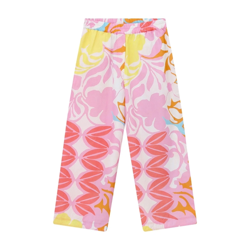 Emily van den Bergh Freizeithose Hose mit floralem Print pink
