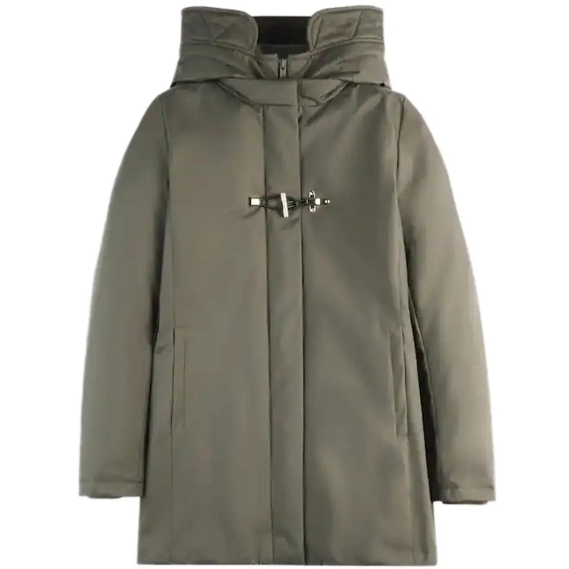Fay  Mid-Length Green Fay Giacconi Coat Grey