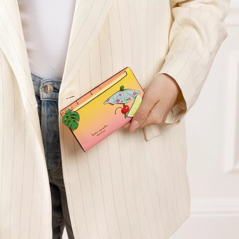 Kate Spade New York Bi-Fold-Portemonnaie Playa Ombre Saffiano Leather Small Slim Bifold Wal multi(Image 2)