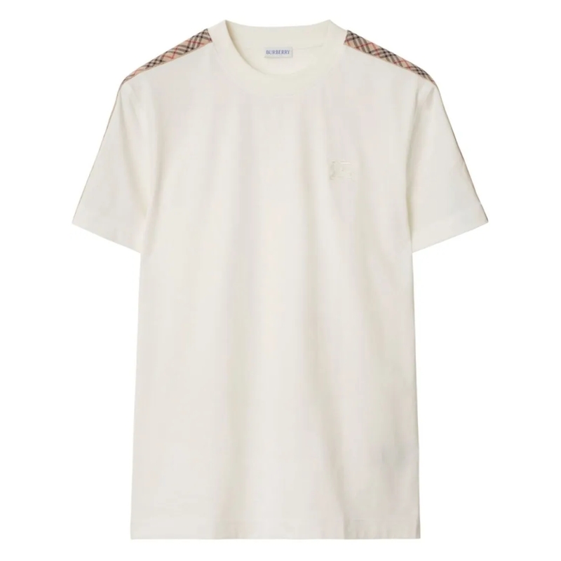 Burberry T-shirt Cotton T-Shirt With Check Detail White