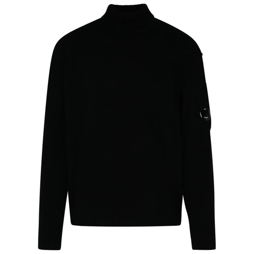 CP Company Black Wool Blend Turtleneck Sweater Black Pullover