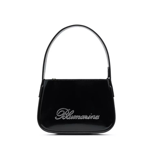 Blumarine Black Patent Finish Mini Bag With Rhinestone-Embel Black Mini borsa