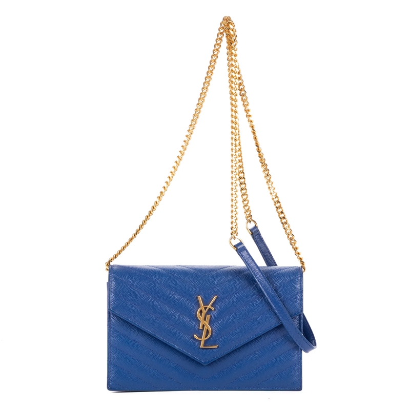 Saint Laurent Crossbody Bag Enveloppe Wallet On Chain marineblau