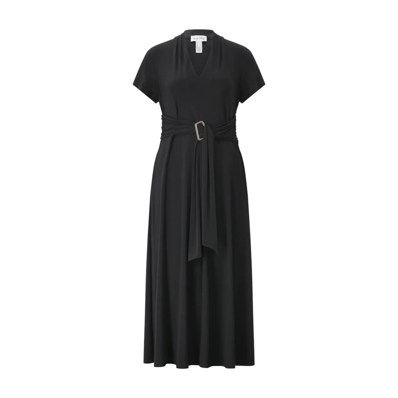 Marc Cain Maxikleid Midikleid mit Print Schwarz