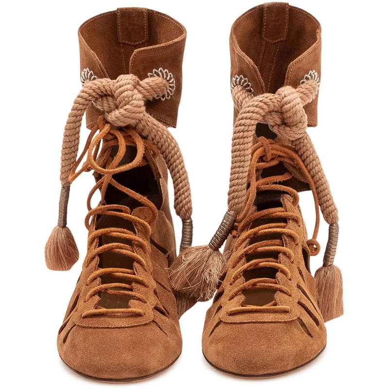 Isabel Marant Bottes Stivaletto Liade con Lacci e Nappine beige(Image 2)