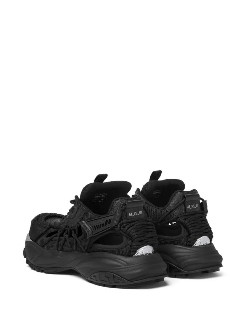 Thumbnail - Versace Low-Top Sneaker - Black Panelled Sneakers With Cut-Out Detailing - Gr. 42 (EU) - in Schwarz - für Damen