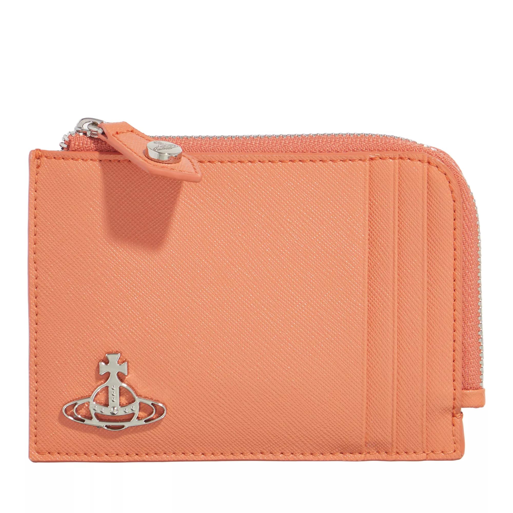 Vivienne Westwood Portemonnaie - Saffiano Card Holder Zip - Gr. unisize - in Orange - für Damen