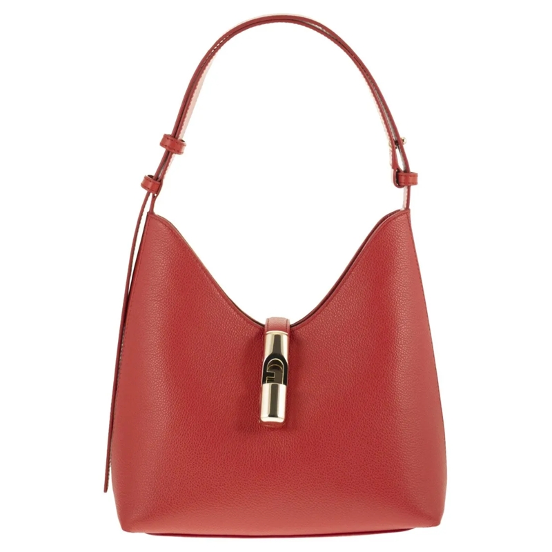 Furla Schultertasche Hobo Shoulder Bag In Smooth Calfskin Red