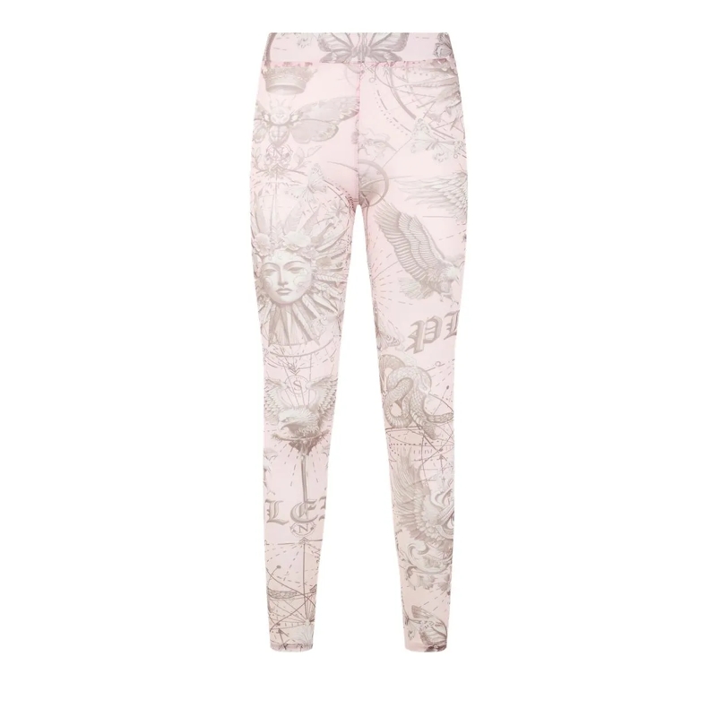 Philipp Plein Hose Tulle Leggings Butterfly Tattoo rose