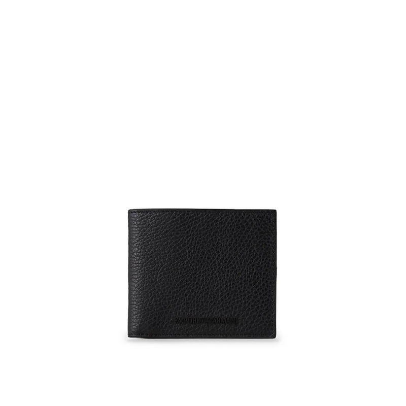 Emporio Armani Portefeuille à deux volets EMPORIO ARMANI SCHWARZ LEDER BRIEFTASCHE schwarz