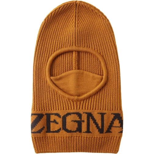 Zegna  Techmerino Logo Wool Balaclava schwarz