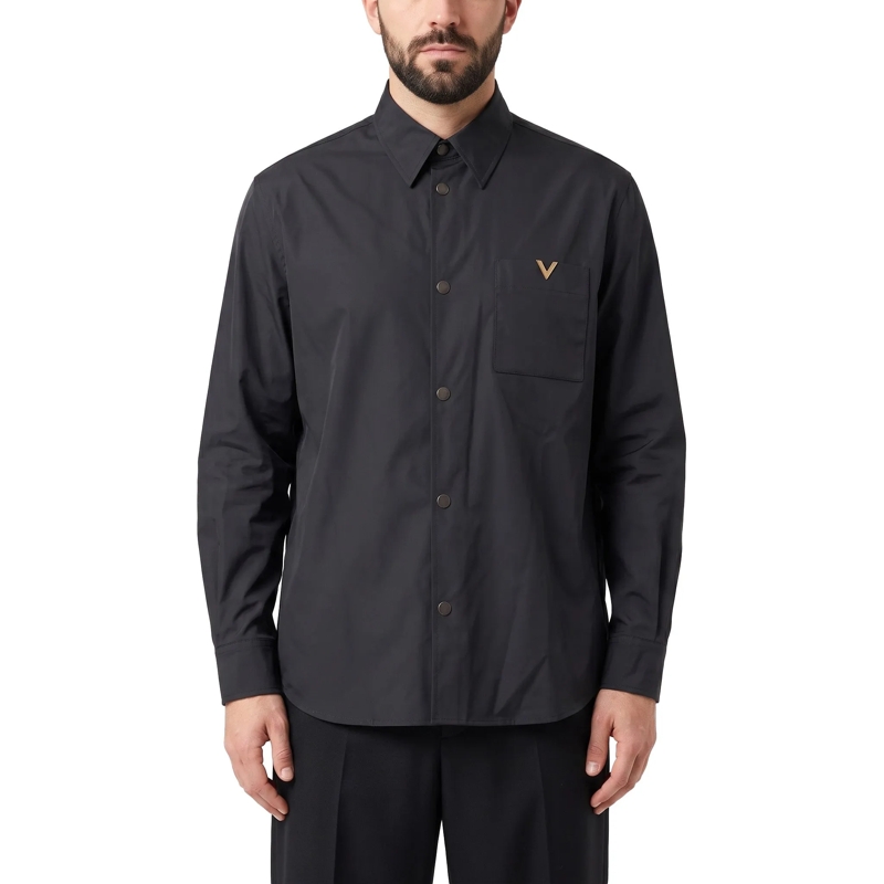 Valentino Garavani Hemd Overshirt mit Logo schwarz(Image 2)