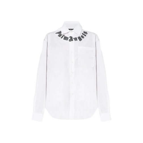 Palm Angels Hemden Shirt With Logo Print White