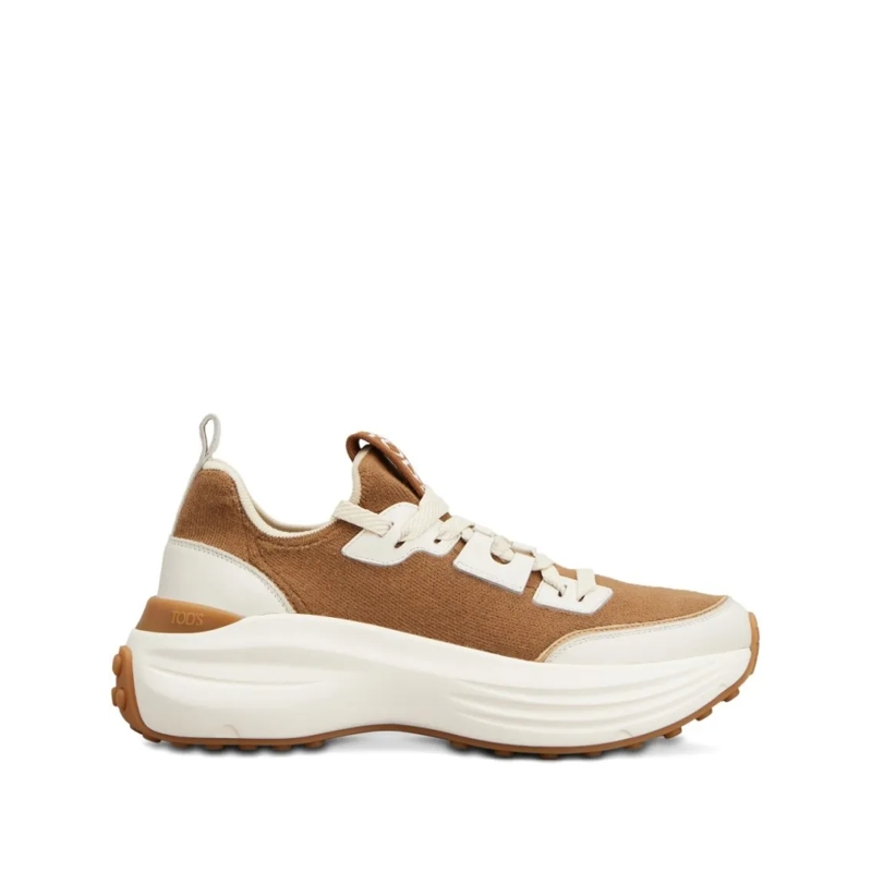 Tod's Lage-top sneaker Brown Silk And Nylon Sneakers Brown