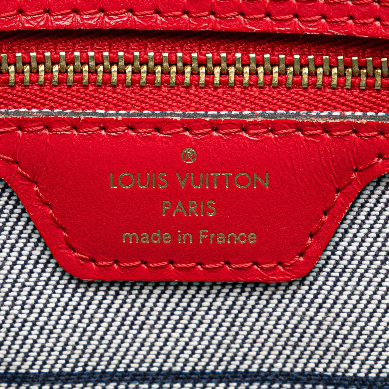 Thumbnail - Louis Vuitton Shopper - Monogram Denim Patchwork Neverfull MM - Gr. unisize - in Blau - für Damen