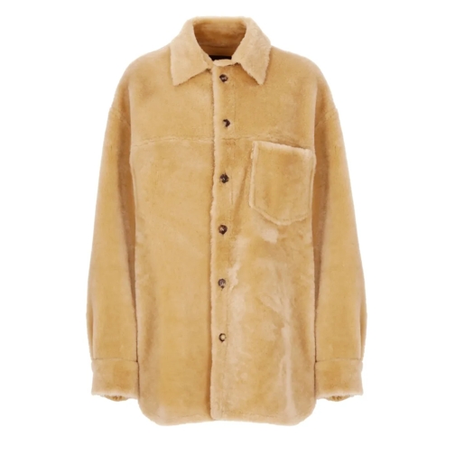 Marni Veste en shearling Jacket With Pocket Brown