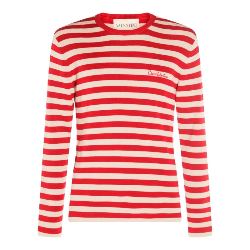 Valentino Garavani Trui Cotton Knit Sweater Red