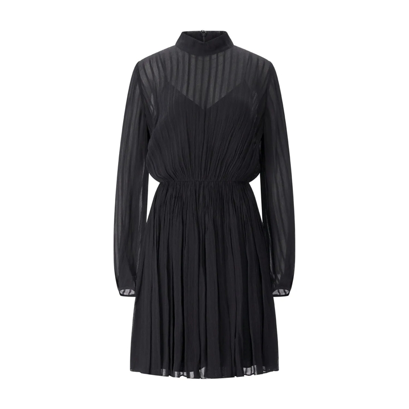 Vince  Midikleid im Streifenlook Schwarz