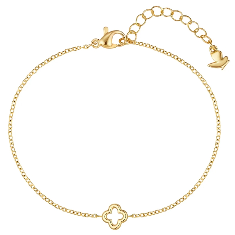 Glanzstücke München Armband Edelstahl Armband Kleeblatt gold