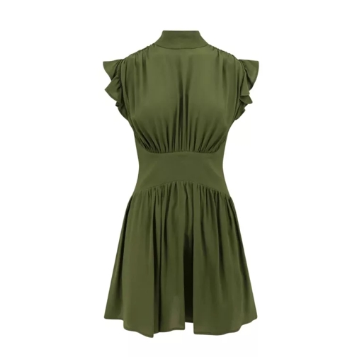 Semi Couture Silk Blend Dress With Drapery Green 
