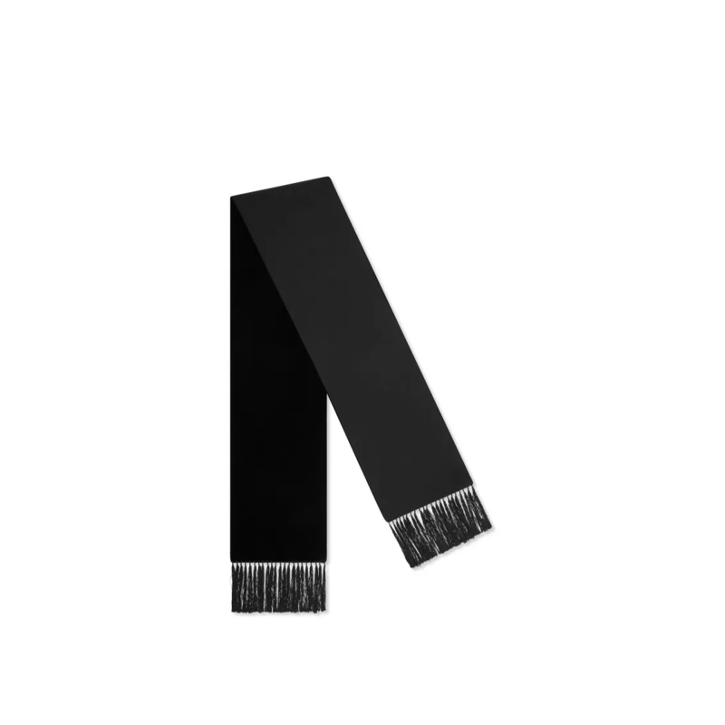 Tom Ford Écharpe légère Rectangular Black Scarf With Tone-On-Tone Fringed  Black