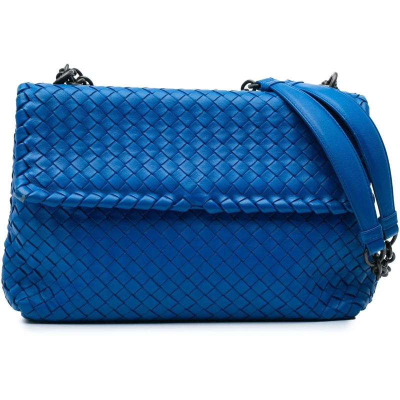 Bottega Veneta Schultertasche Medium Nappa Intrecciato Olimpia Shoulder Bag blau