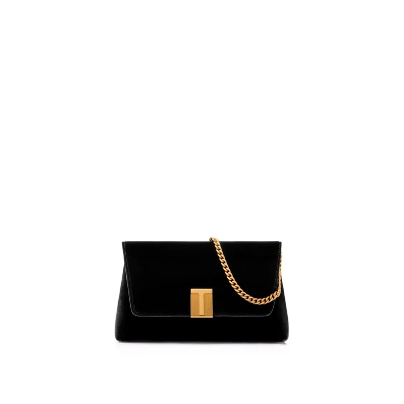 Tom Ford Schultertasche Mini Shoulder Bag With Velvet Finish Black