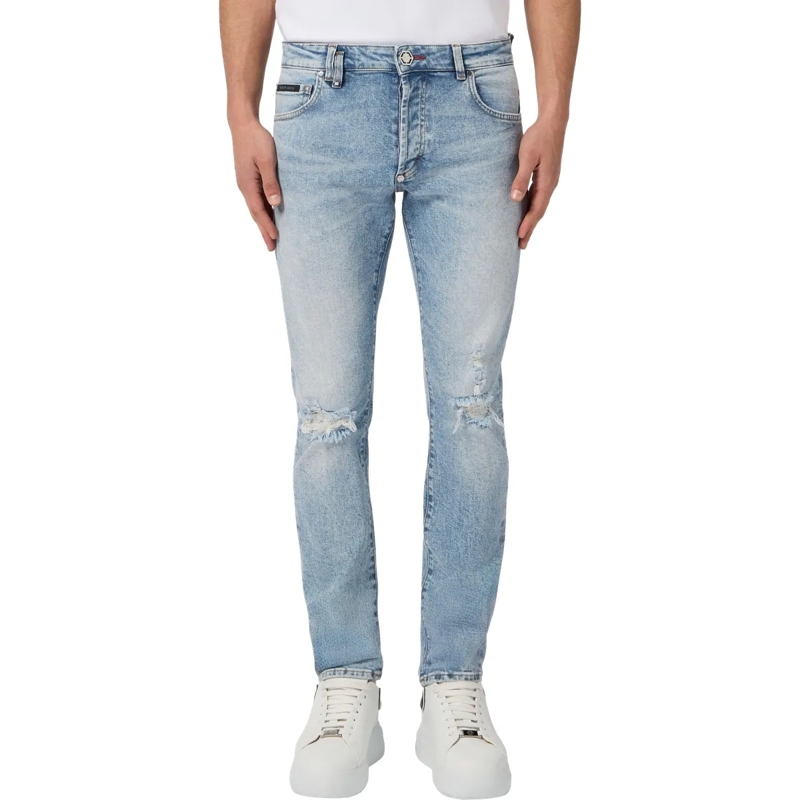 Philipp Plein Jeans mit geradem Bein Super Straight Cut Jeans Basic hellblau(Image 3)