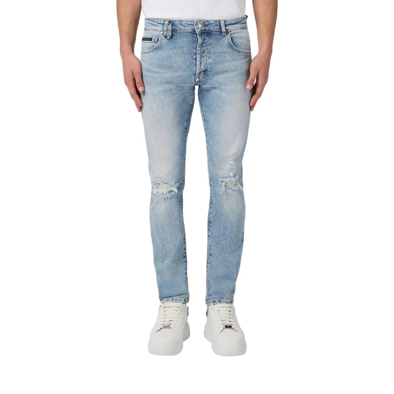 Philipp Plein Jeans mit geradem Bein Super Straight Cut Jeans Basic hellblau(Image 2)