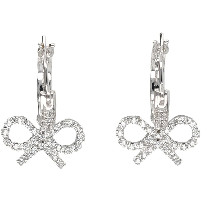 Self Portrait Creolen Bow Earring Hop Argento silber