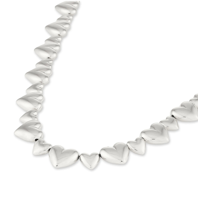 Copenhagen Mittellange Halskette Edelstahl Puffy Hearts silber(Image 3)