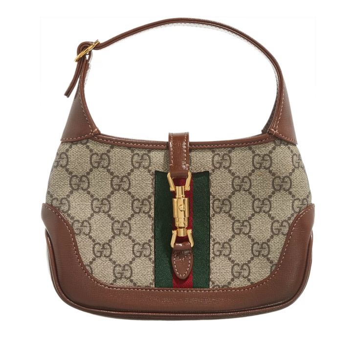 Gucci Jackie 1961 Mini Crossbody Bag Beige Ebony Brown Sugar Mini Bag