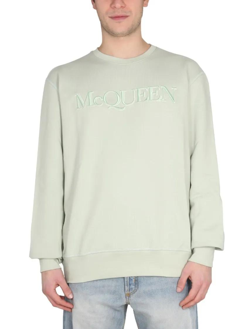 Thumbnail - Alexander McQueen - Sweatshirt With Logo Embroidery - Größe L - grün