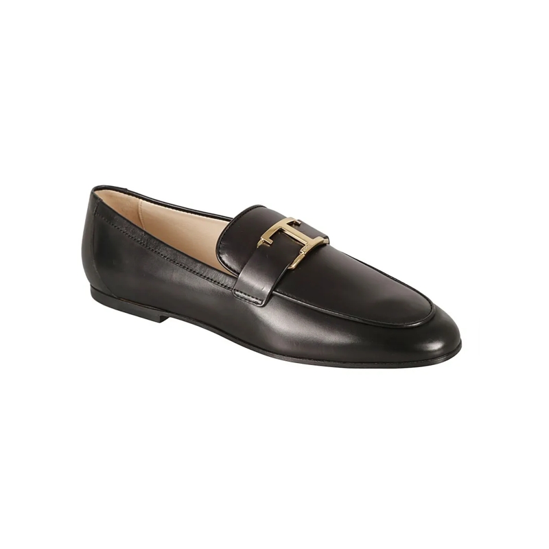 Tod's Ballerinas T-Logo Leather Loafers Black(Image 6)