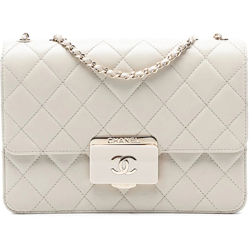 Chanel Sac à bandoulière Quilted Lambskin Beauty Lock Flap weiß