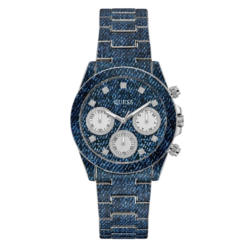 Guess Automatikuhr Quarz Analog Uhr Indigo blau