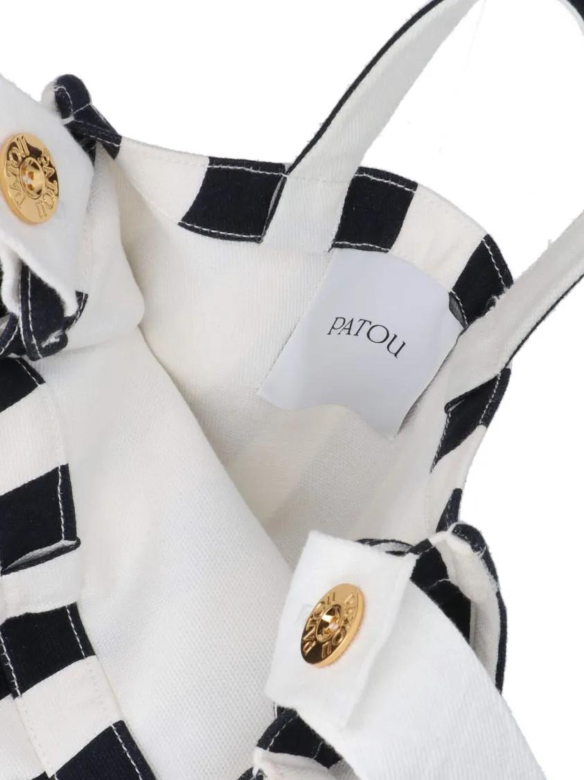Patou Shoppers & Totes "Striped Tote" Bag – Black in zwart