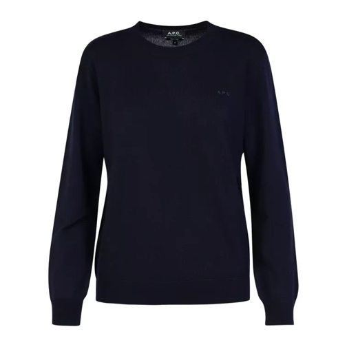 A.P.C. Philo' Navy Wool Sweater Black 