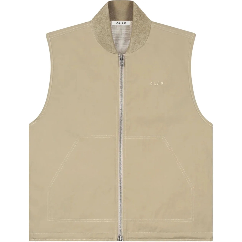 ØLÅF Weste Olaf Zip Up Workwear Gilet Gilets Beige M240502 beige