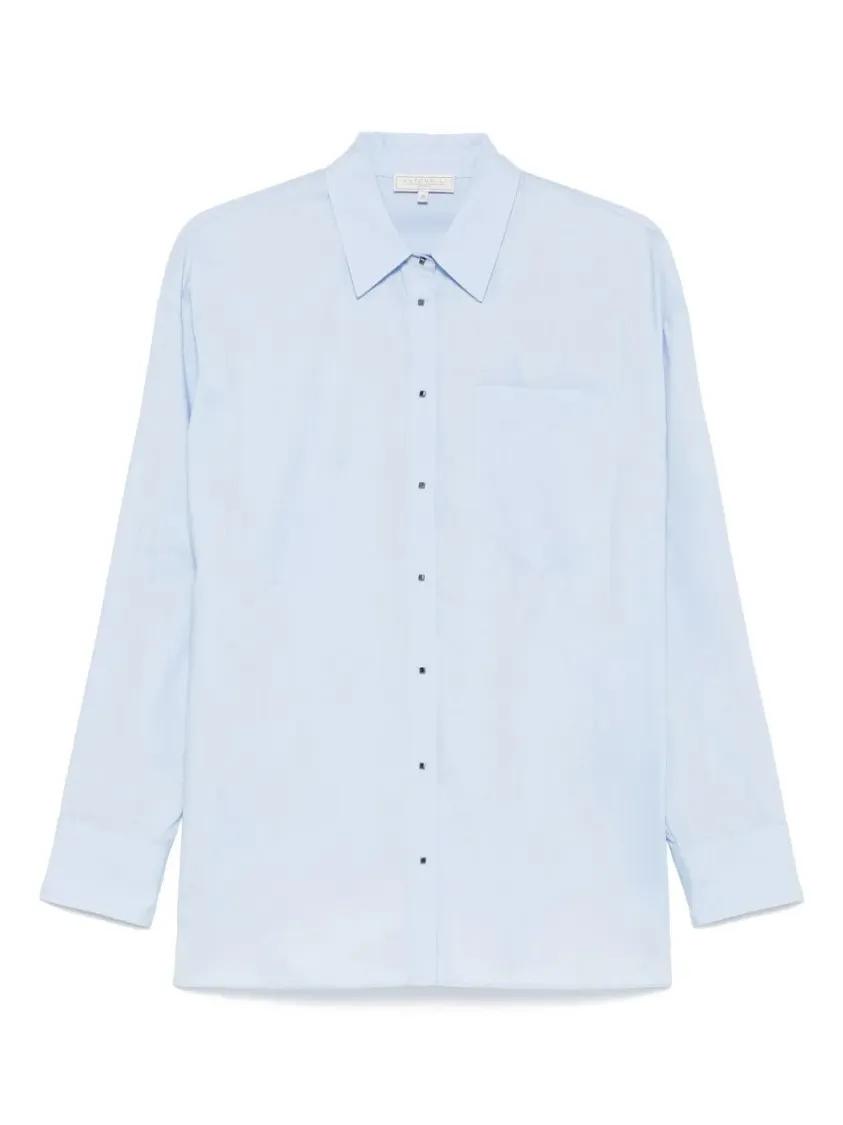 Thumbnail - Antonelli - Light Blue Pleated Shirt - Größe 40 - blue