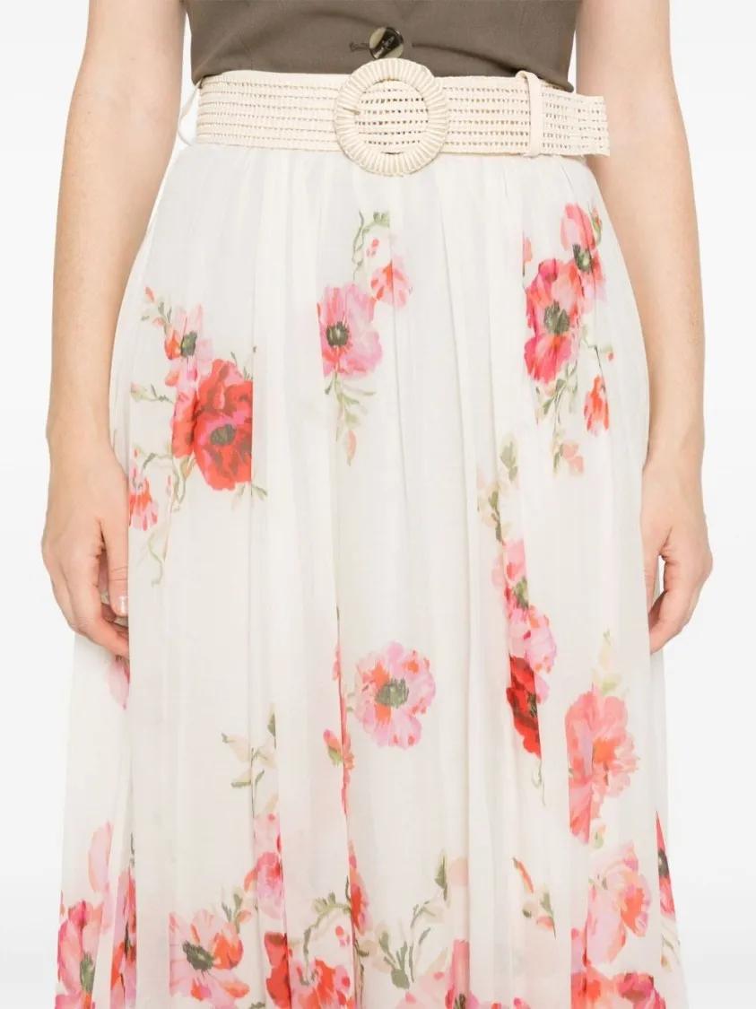 Zimmermann - Lightburst Midi Skirt - Größe 1 - weiß