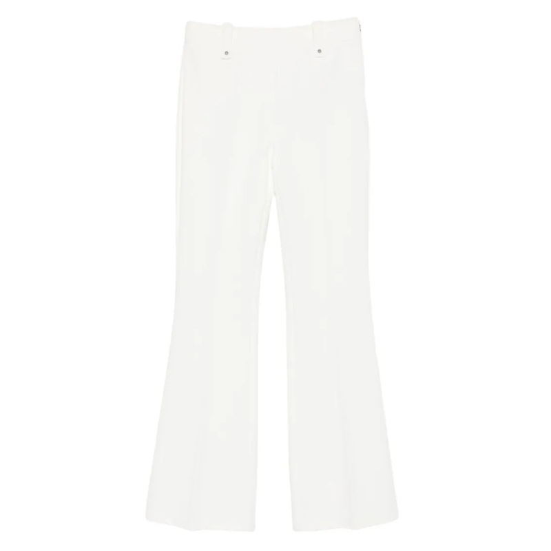 LIU JO  Flared White Trousers With Fitted Waist White