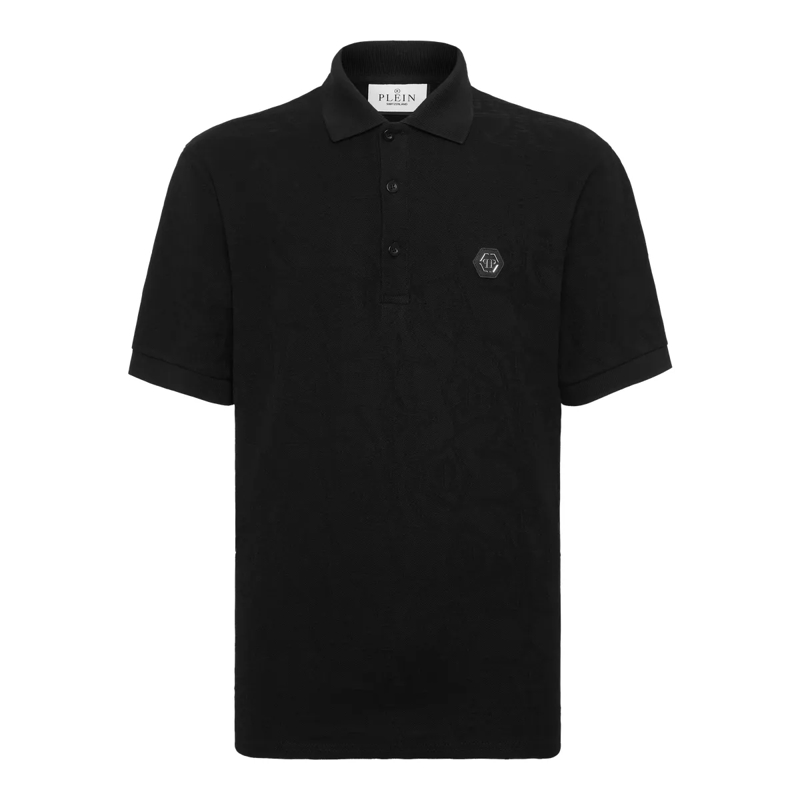 Philipp Plein Top Polo Shirt Ss Crest schwarz
