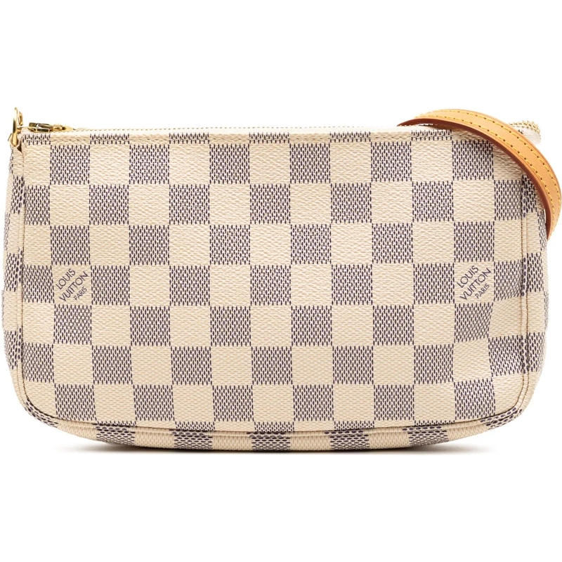 Louis Vuitton Schultertasche Damier Azur Pochette Accessoires weiß