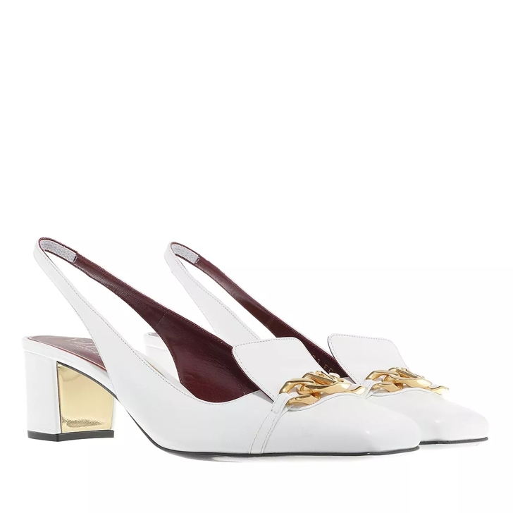 Slingback sales white pumps