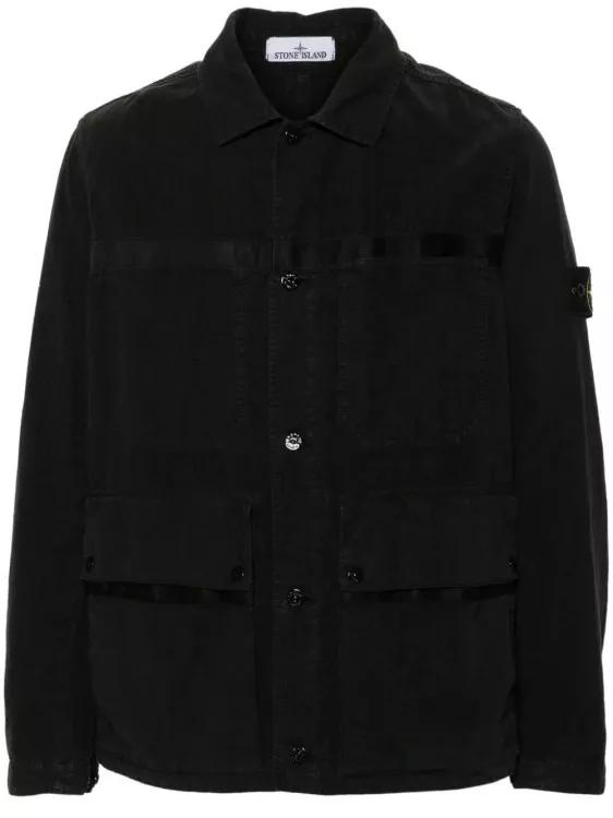 Thumbnail - Stone Island - Compass Badge Shirt Jacket - Größe XL - schwarz